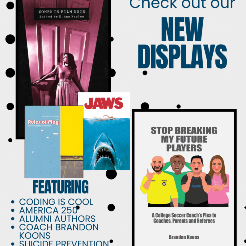 [Image Description: Polka dotted background with cover images of 