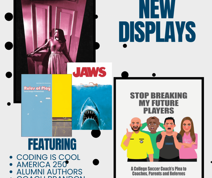 [Image Description: Polka dotted background with cover images of 