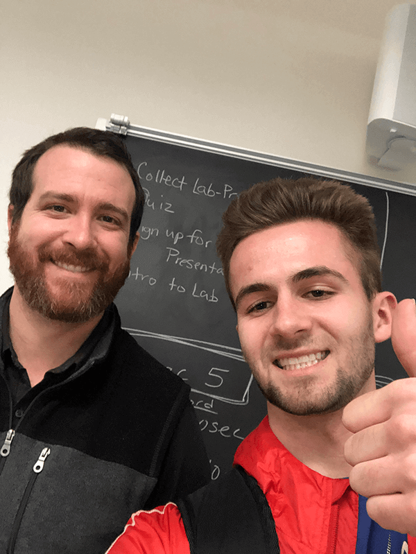 Otterbein Student Coby Stover and Professor Andrew Calinger-Yoak