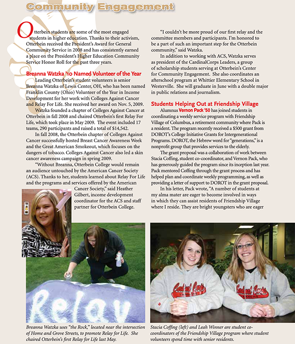 Otterbein Towers Winter 2010 Otterbein Towers Winter 2010