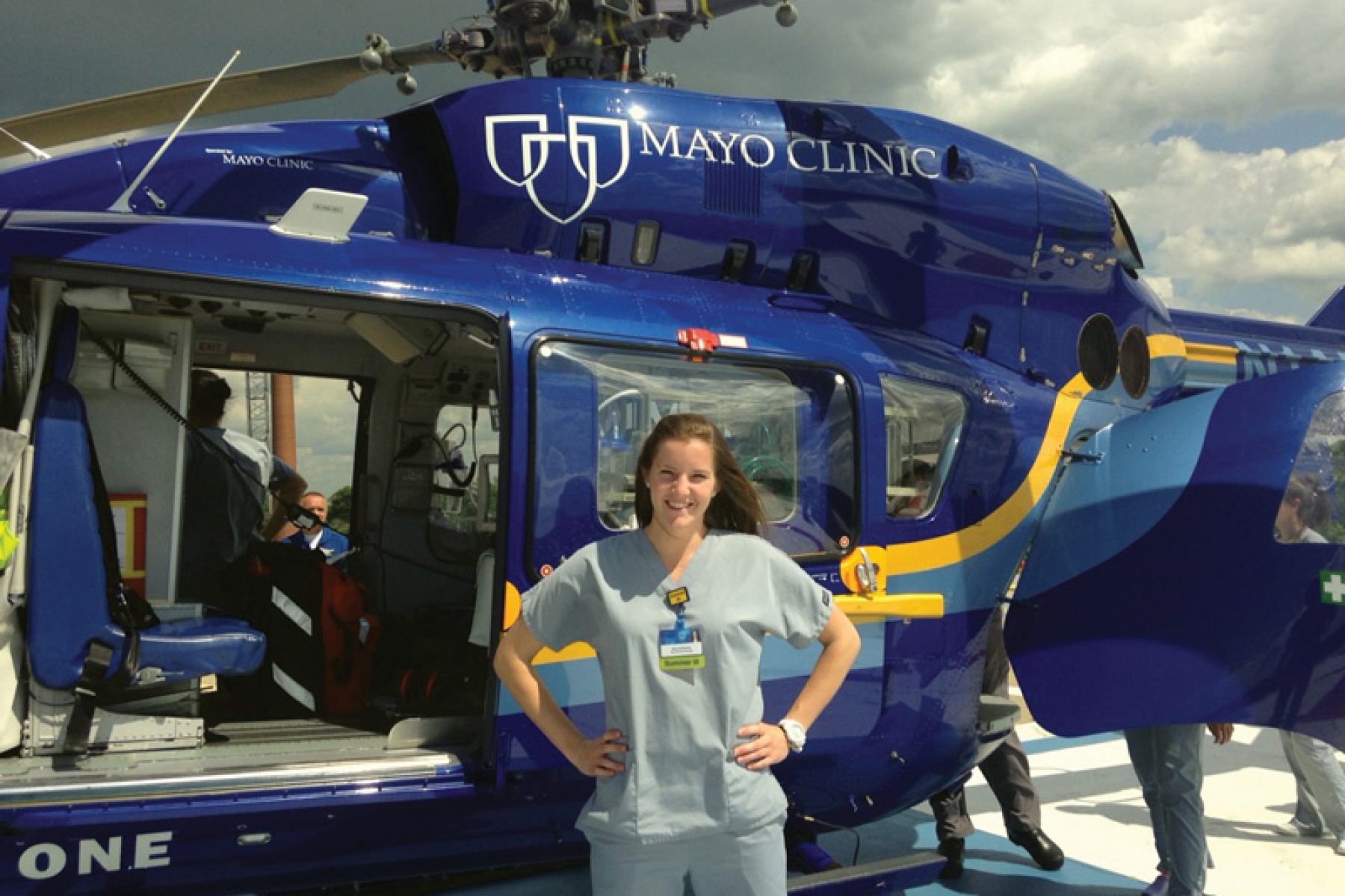 Photo of an Otterbein student doing an internship with the Mayo Clinic