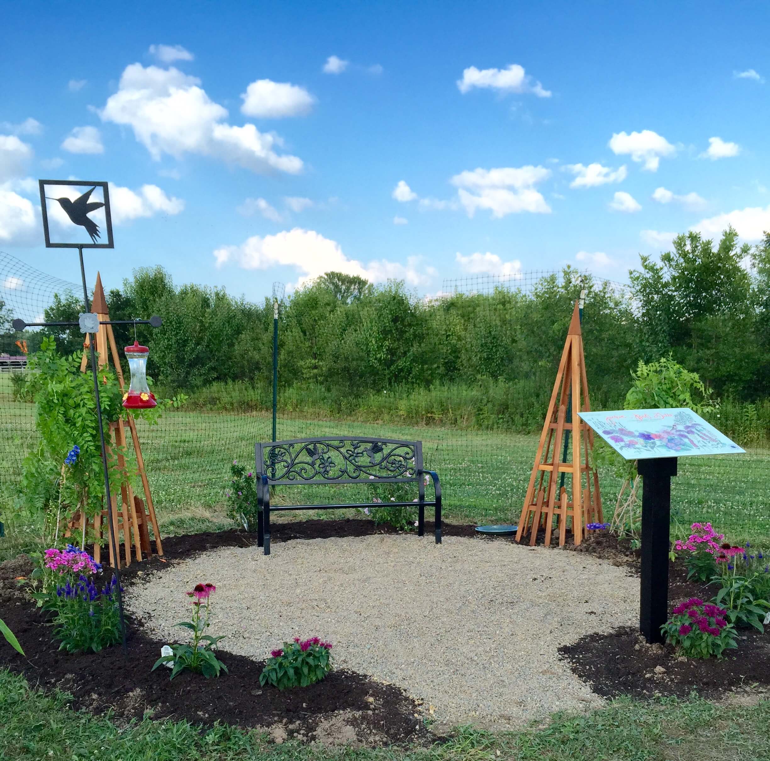 Otterbein Community Garden installation honors former Dean of Students Gatti and wife