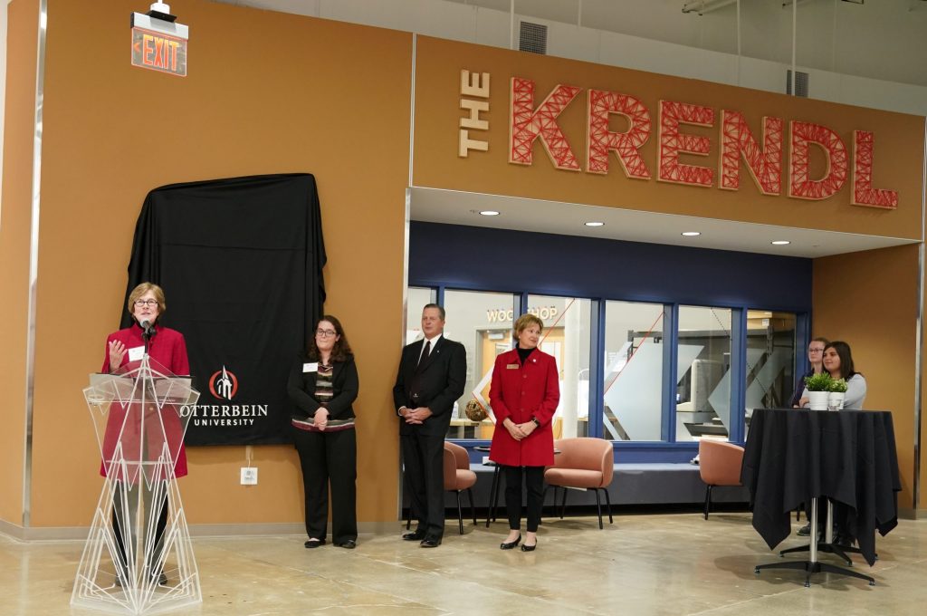 Pres. Kathy Krendl speaks at The Krendl dedication