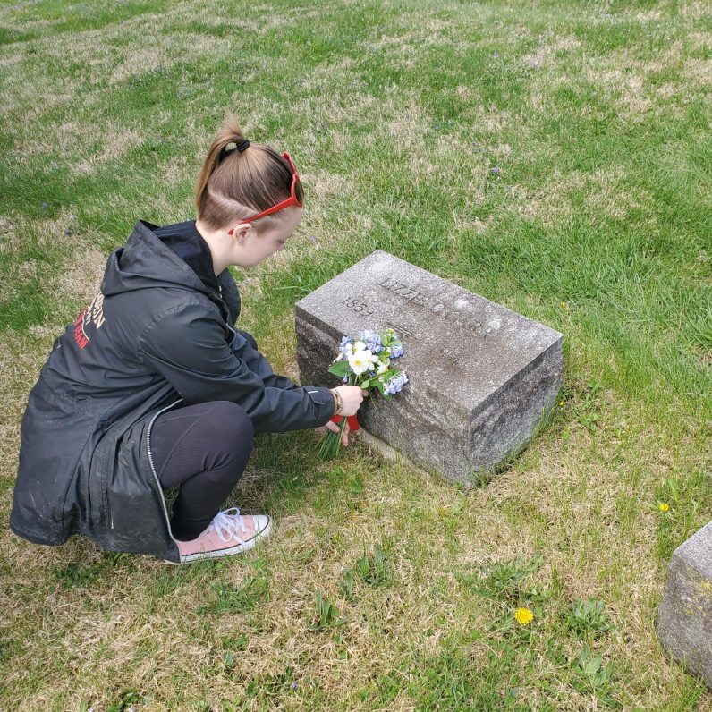Claire At Lizzie S Grave