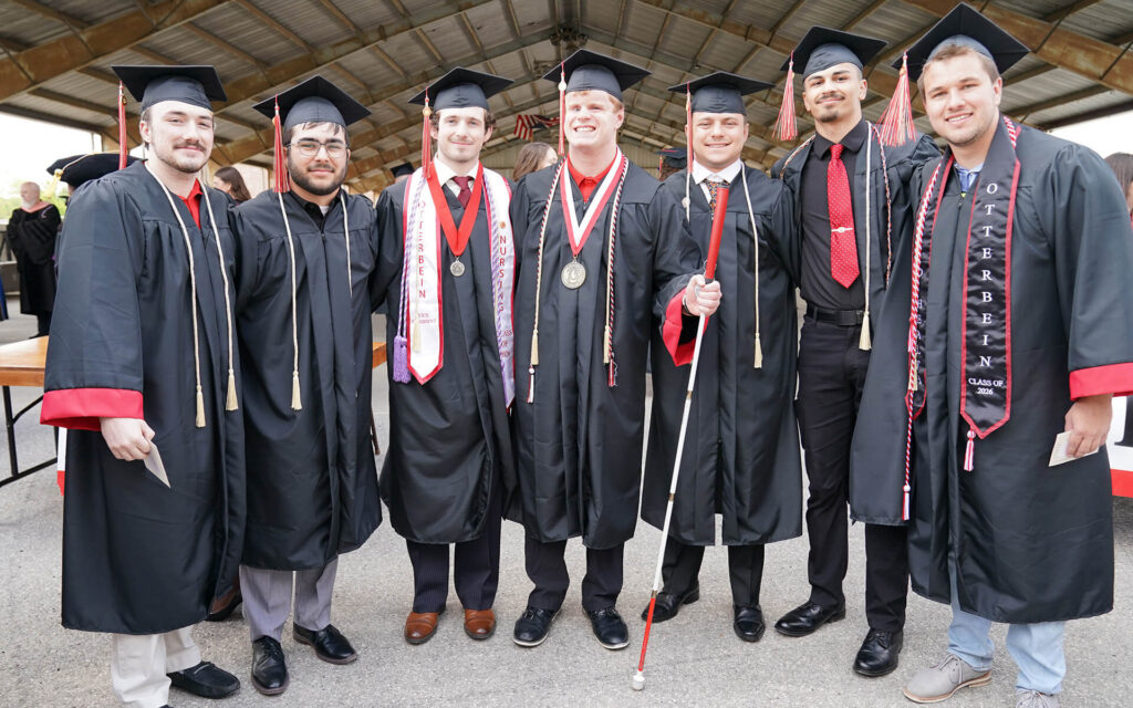 Otterbein Class Of 2026 Caiden Hooks with his graduating classmates