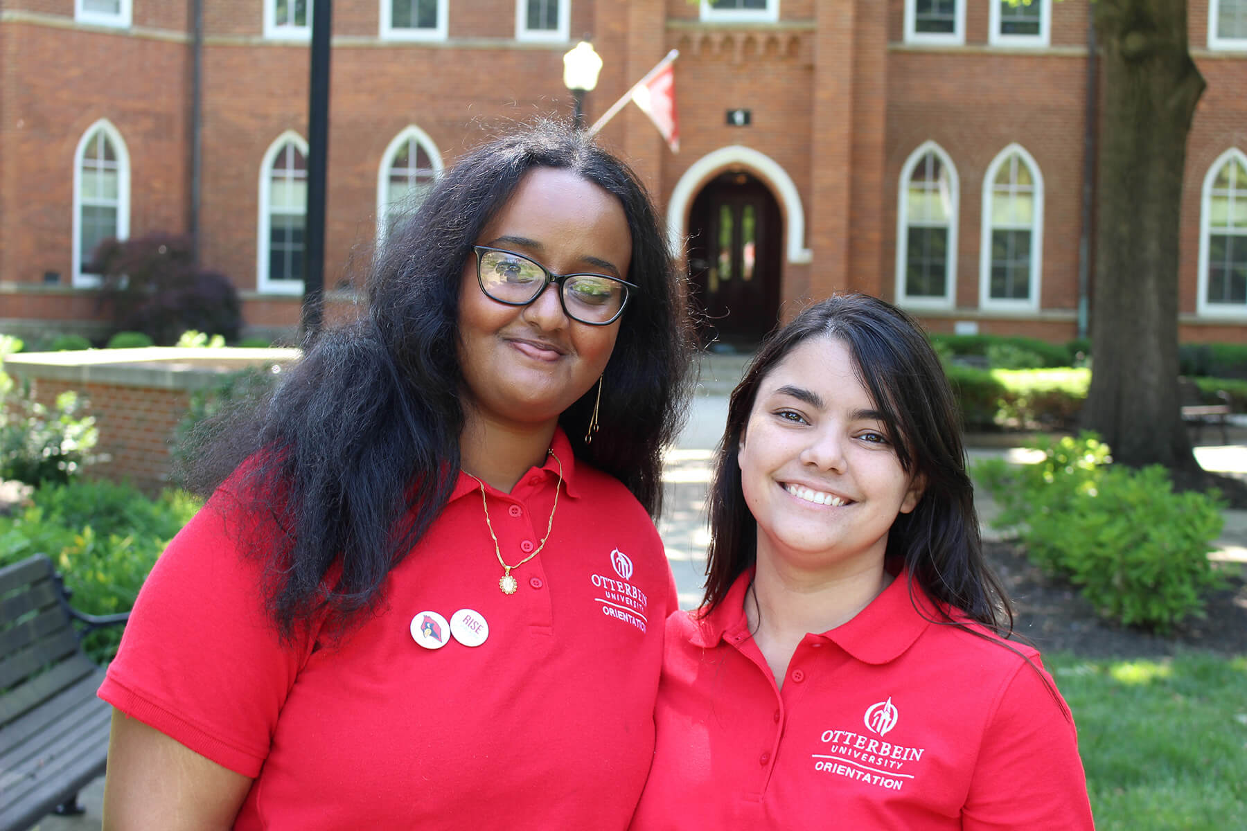 Nabiha Ilkaqor and Trinity Downing Orientation Leaders