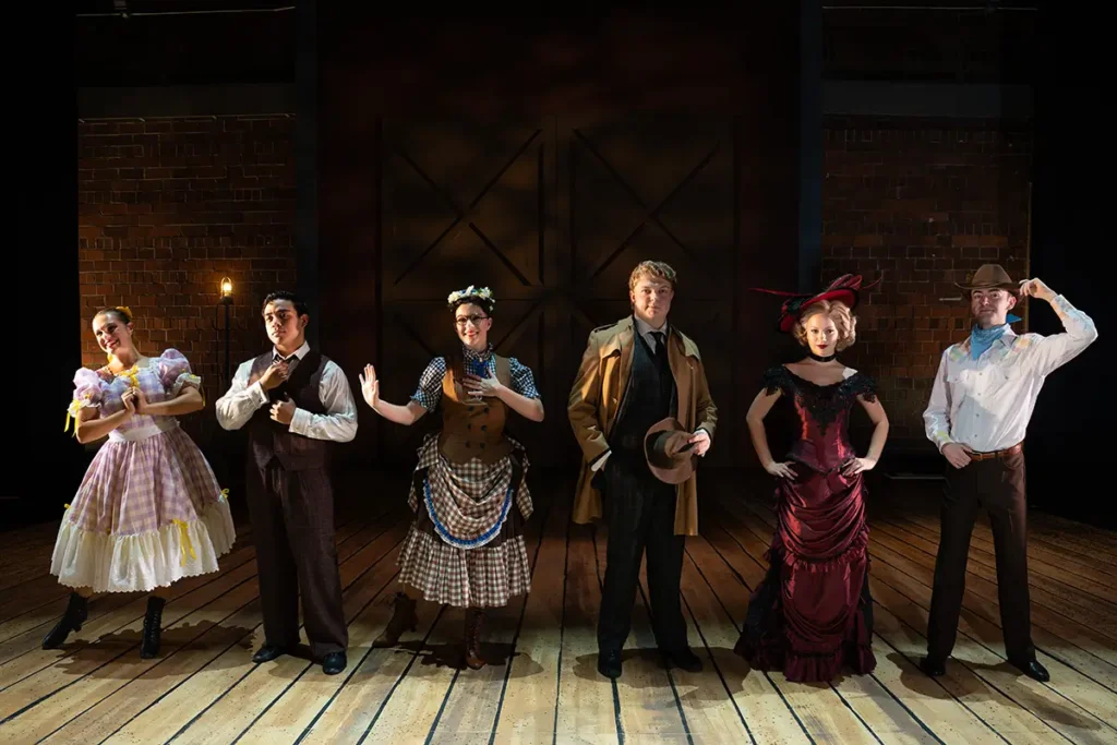 Otterbein cast for the muscial mystery Curtians